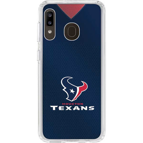 NFL Houston Texans Team Jersey Galaxy A20 Clear Case