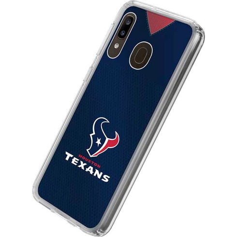 NFL Houston Texans Team Jersey Galaxy A20 Clear Case