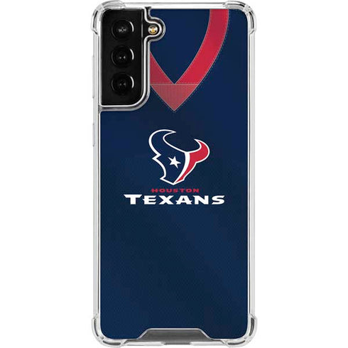 NFL Houston Texans Team Jersey Galaxy S21 FE Clear Case