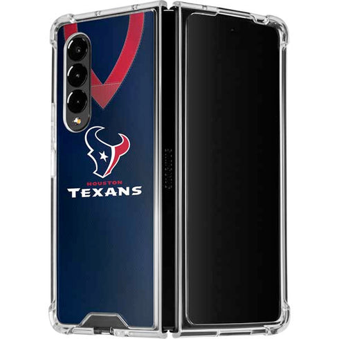NFL Houston Texans Team Jersey Galaxy Z Fold4 5G Clear Case