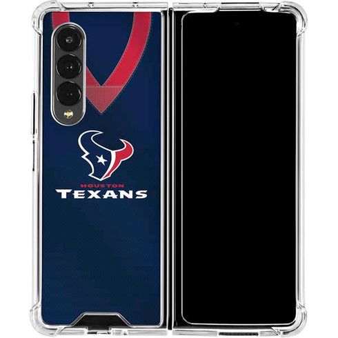 NFL Houston Texans Team Jersey Galaxy Z Fold4 5G Clear Case
