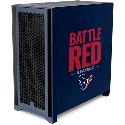 NFL Houston Texans Team Motto Corsair 4000D Tempered Glass Mid-Tower ATX Case Skin