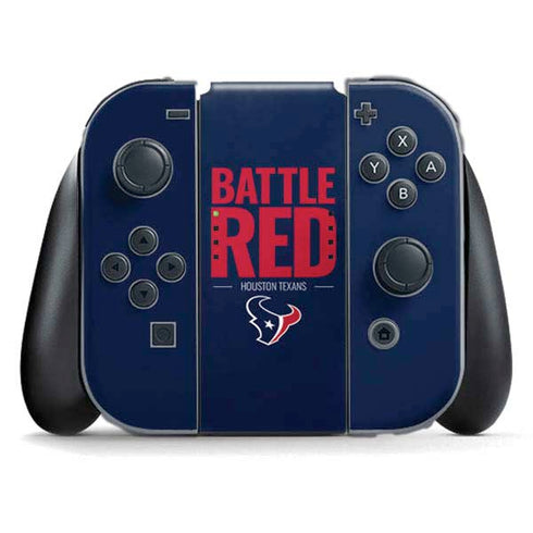 NFL Houston Texans Team Motto Nintendo Switch (2017-2021) Joy-Con Controller Skin