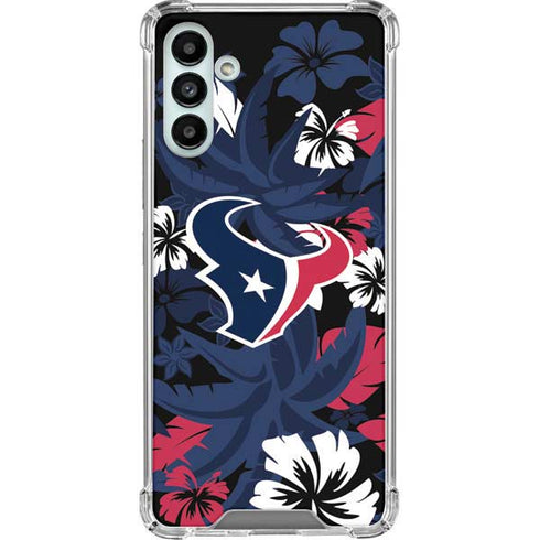 NFL Houston Texans Tropical Print Galaxy A13 5G Clear Case