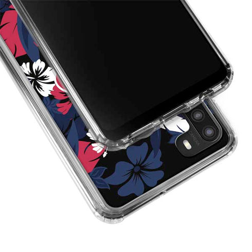 NFL Houston Texans Tropical Print Galaxy A21 Clear Case