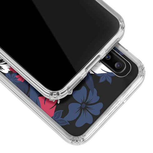 NFL Houston Texans Tropical Print Galaxy A30 Clear Case