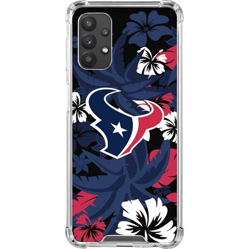 NFL Houston Texans Tropical Print Galaxy A32 5G Clear Case