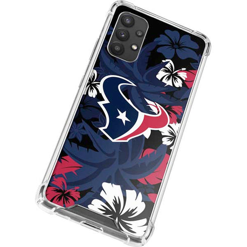 NFL Houston Texans Tropical Print Galaxy A32 5G Clear Case