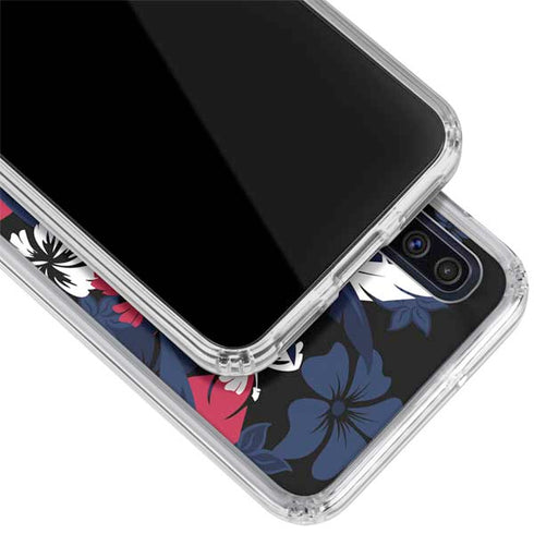 NFL Houston Texans Tropical Print Galaxy A50 Clear Case
