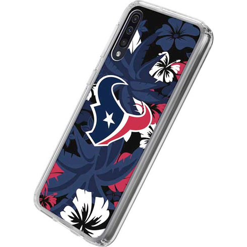 NFL Houston Texans Tropical Print Galaxy A50 Clear Case