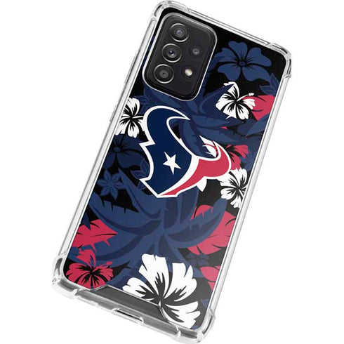NFL Houston Texans Tropical Print Galaxy A52 5G Clear Case