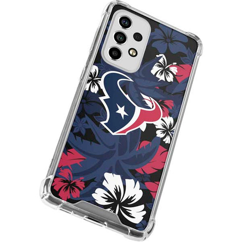 NFL Houston Texans Tropical Print Galaxy A53 5G Clear Case