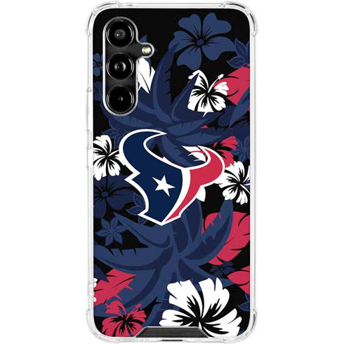 NFL Houston Texans Tropical Print Galaxy A54 5G Clear Case