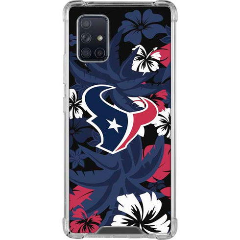 NFL Houston Texans Tropical Print Galaxy A71 5G Clear Case