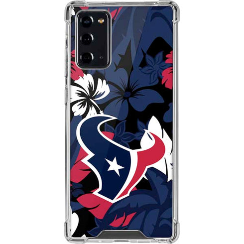 NFL Houston Texans Tropical Print Galaxy Note20 5G Clear Case