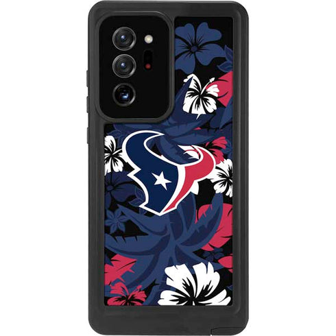 NFL Houston Texans Tropical Print Galaxy Note20 Ultra 5G Waterproof Case