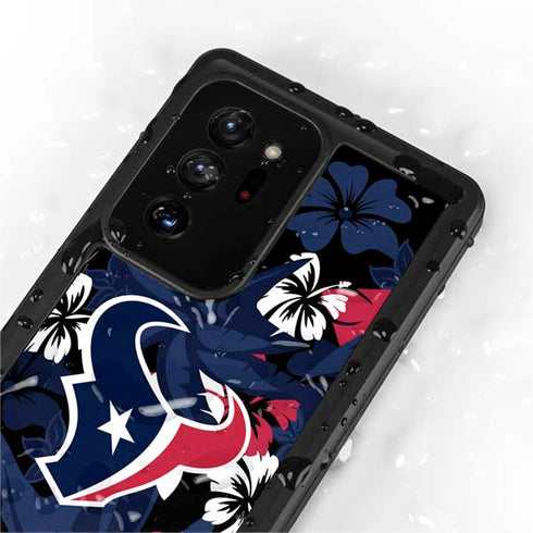 NFL Houston Texans Tropical Print Galaxy Note20 Ultra 5G Waterproof Case