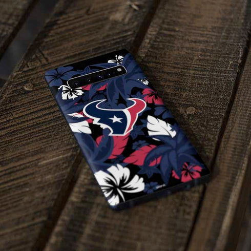 NFL Houston Texans Tropical Print Galaxy S10 Plus Skin