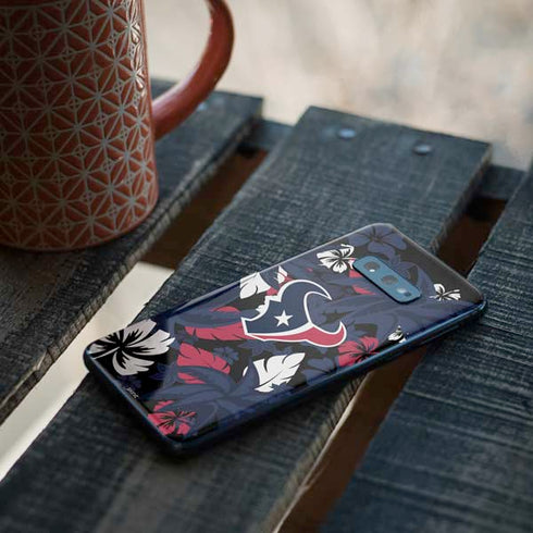 NFL Houston Texans Tropical Print Galaxy S10e Skin