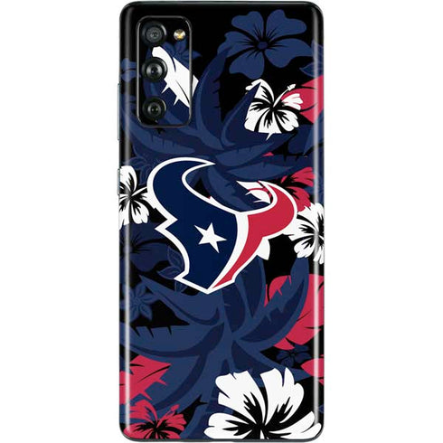 NFL Houston Texans Tropical Print Galaxy S20 Fan Edition Skin