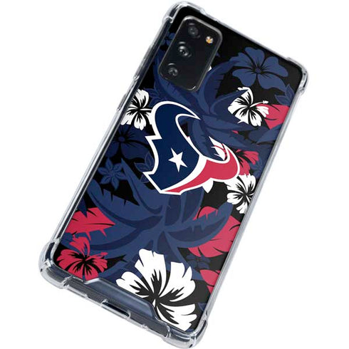 NFL Houston Texans Tropical Print Galaxy S20 FE Clear Case