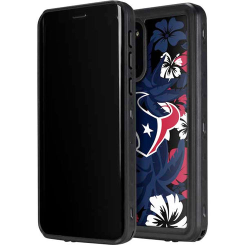 NFL Houston Texans Tropical Print Galaxy S20 Plus Waterproof Case