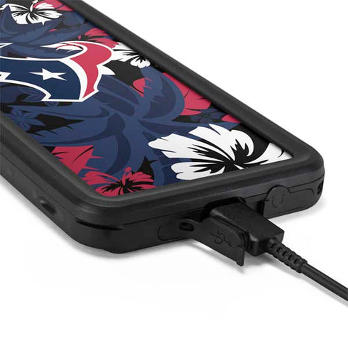 NFL Houston Texans Tropical Print Galaxy S20 Plus Waterproof Case