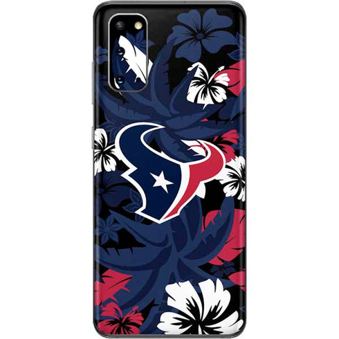 NFL Houston Texans Tropical Print Galaxy S20 Skin