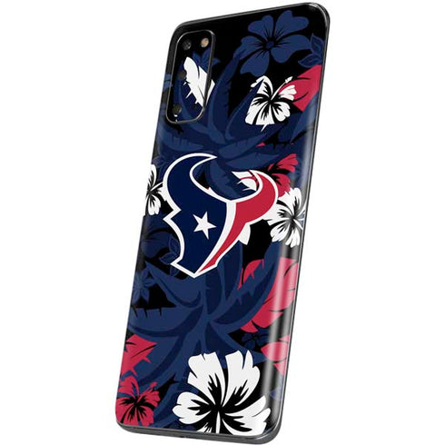 NFL Houston Texans Tropical Print Galaxy S20 Skin