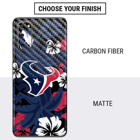 NFL Houston Texans Tropical Print Galaxy S20 Skin