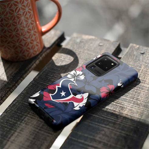 NFL Houston Texans Tropical Print Galaxy S20 Ultra 5G Pro Case