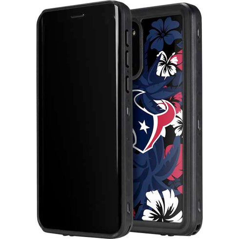 NFL Houston Texans Tropical Print Galaxy S20 Waterproof Case