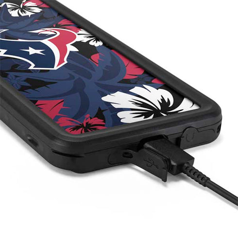 NFL Houston Texans Tropical Print Galaxy S20 Waterproof Case