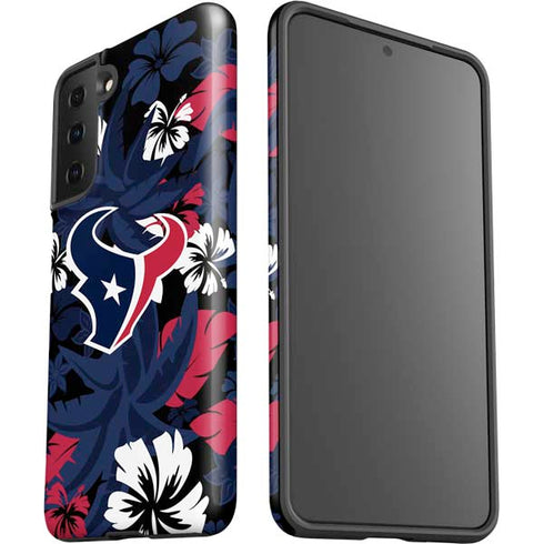 NFL Houston Texans Tropical Print Galaxy S21 FE Pro Case