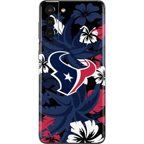 NFL Houston Texans Tropical Print Galaxy S21 Plus 5G Skin