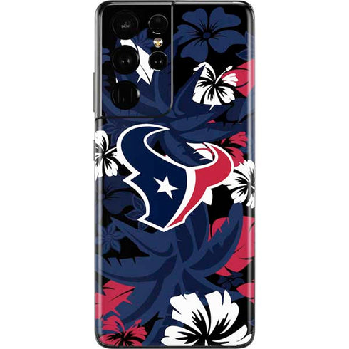 NFL Houston Texans Tropical Print Galaxy S21 Ultra 5G Skin