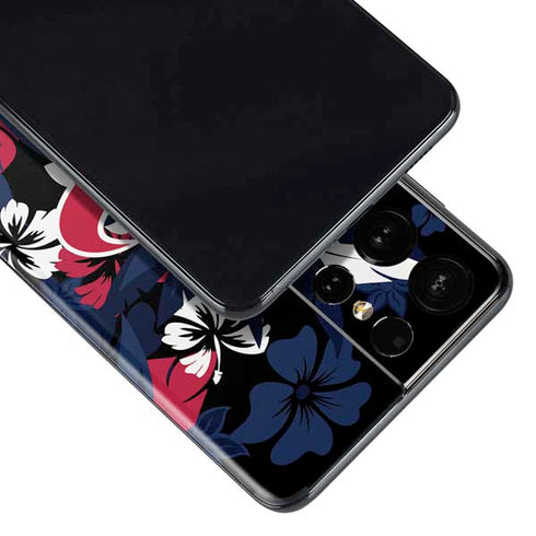 NFL Houston Texans Tropical Print Galaxy S21 Ultra 5G Skin
