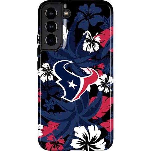 NFL Houston Texans Tropical Print Galaxy S22 Plus Pro Case