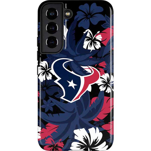 NFL Houston Texans Tropical Print Galaxy S22 Pro Case