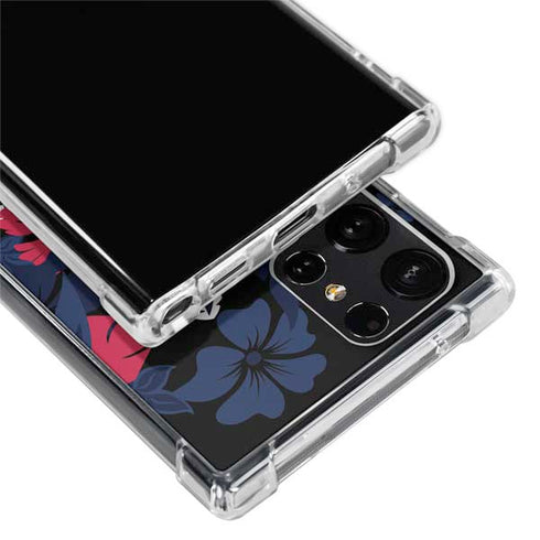 NFL Houston Texans Tropical Print Galaxy S22 Ultra Clear Case
