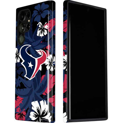 NFL Houston Texans Tropical Print Galaxy S22 Ultra Pro Case