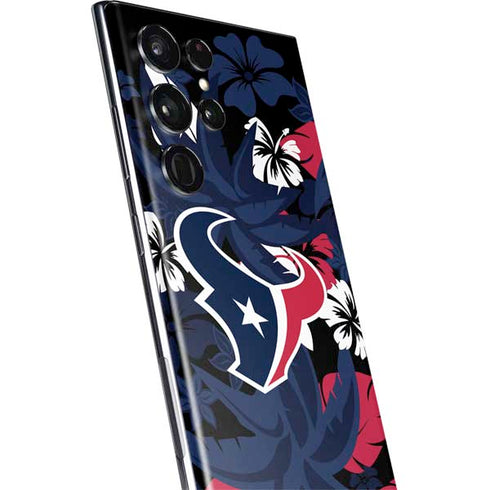 NFL Houston Texans Tropical Print Galaxy S22 Ultra Skin