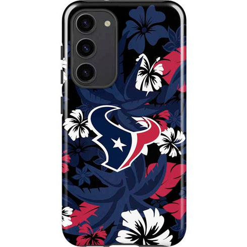 NFL Houston Texans Tropical Print Galaxy S23 Plus Pro Case