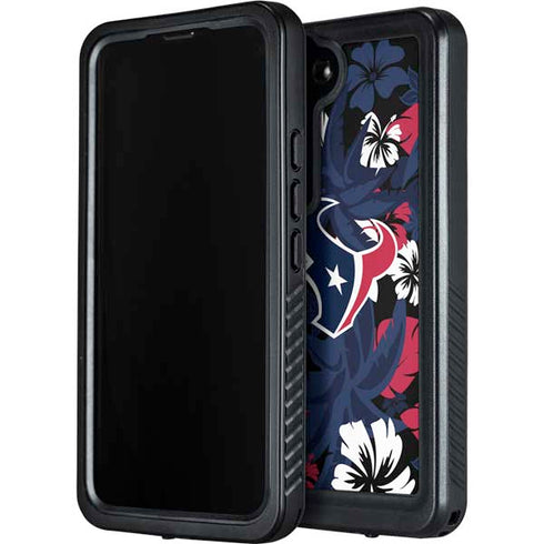 NFL Houston Texans Tropical Print Galaxy S23 Plus Waterproof Case