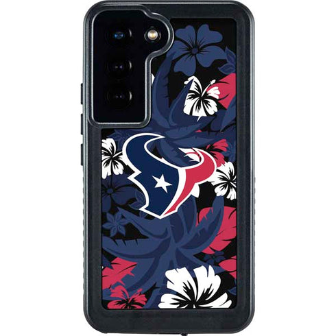NFL Houston Texans Tropical Print Galaxy S23 Waterproof Case