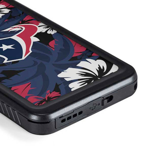 NFL Houston Texans Tropical Print Galaxy S23 Waterproof Case