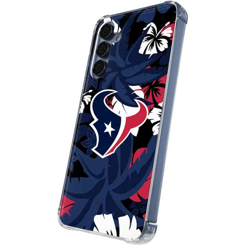 NFL Houston Texans Tropical Print Galaxy S24 Clear Case