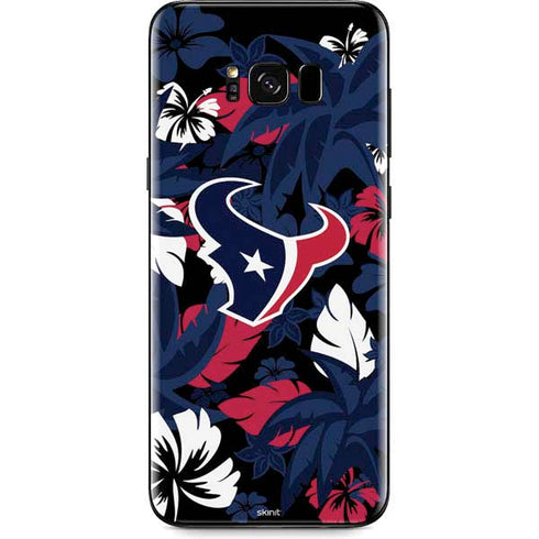 NFL Houston Texans Tropical Print Galaxy S8 Skin