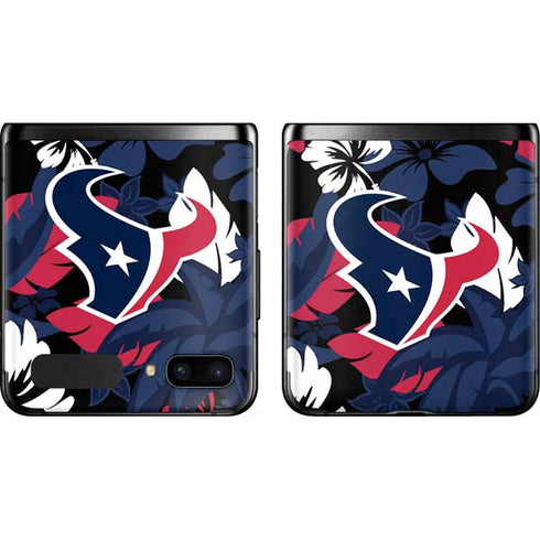 NFL Houston Texans Tropical Print Galaxy Z Flip Skin