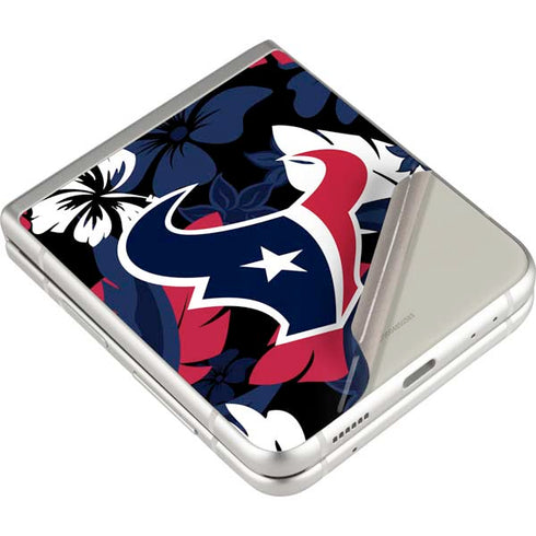 NFL Houston Texans Tropical Print Galaxy Z Flip3 5G Skin